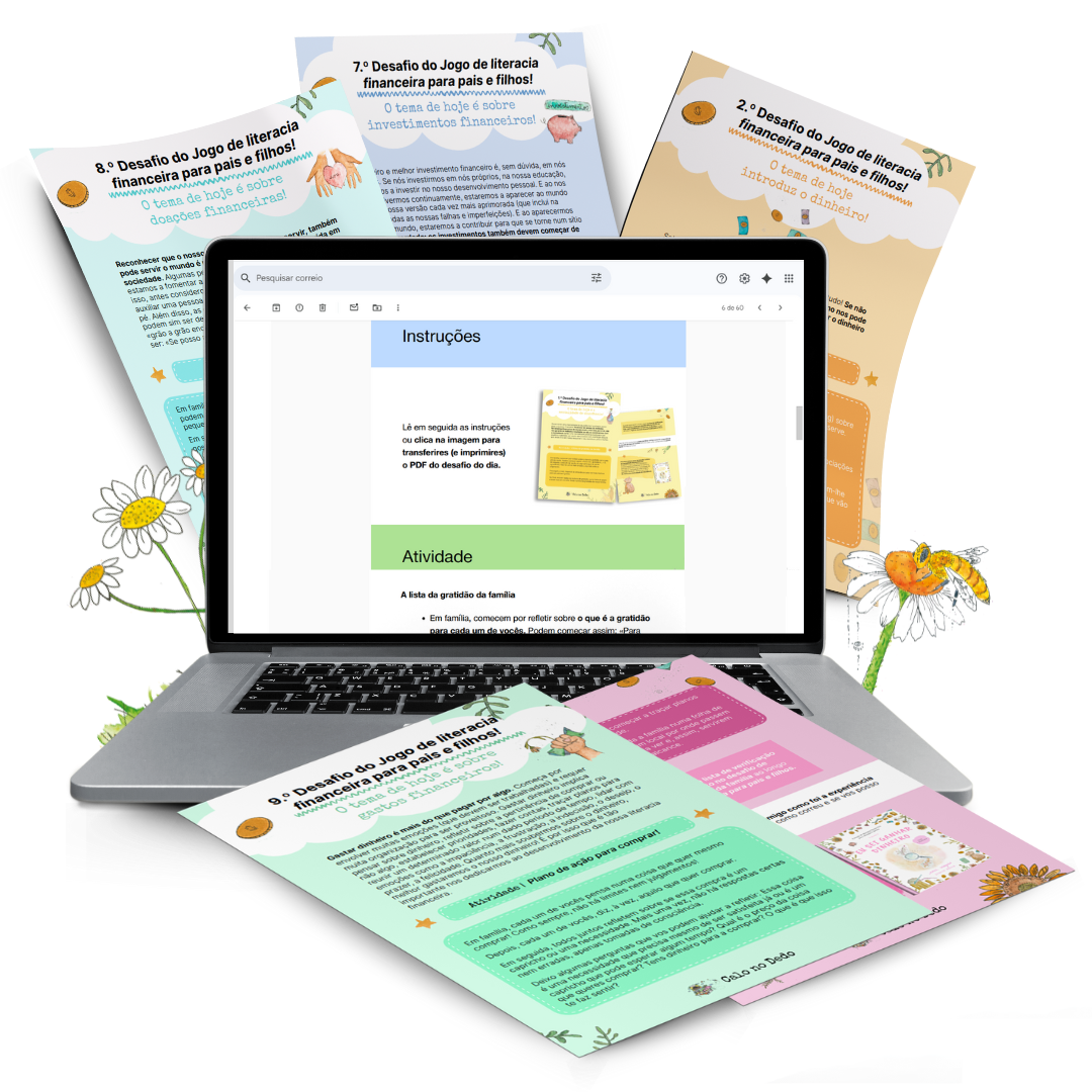 Jogo de literacia financeira para pais e filhos, da livraria Calo no Dedo